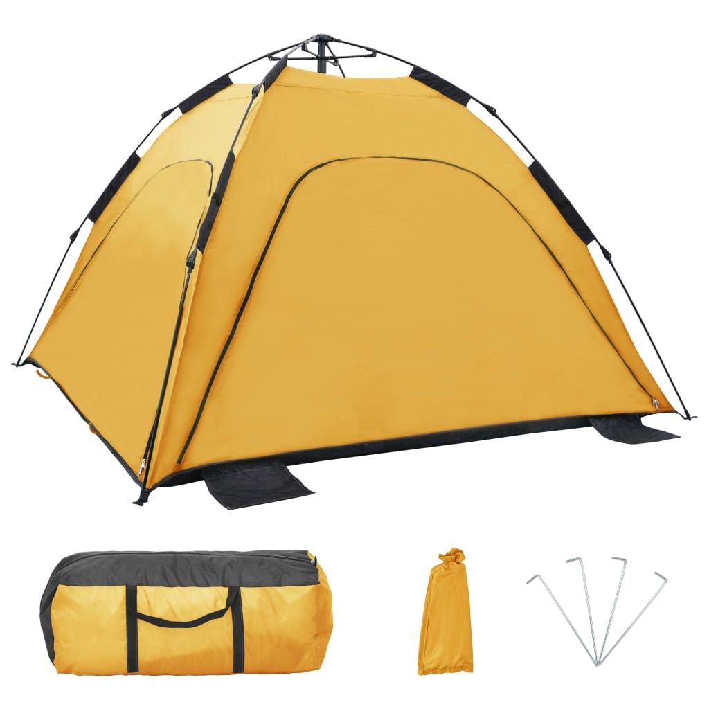 Pop Up Beach Tent 220x220x160 cm Yellow